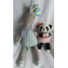 Zwei Kuscheltiere - Depot Stofftier Einhorn und Panda gestrickt mit Tüllrock