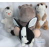 Nici -  vier Plüschtiere - Erdmännchen, Hase, Nilpferd (ohne Herz), Flughörnchen