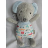 Beauty Baby - Spieltier Plüschtier - Maus grau mit bunten Motiven (Auto) - ca. 25 cm lang