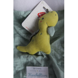 Fehn - DM - Schmusetuch - Dino - Cord, Velours, Musselin - grün, mint ca. 35 cm lang