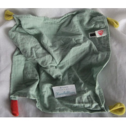 Fehn - DM - Schmusetuch - Dino - Cord, Velours, Musselin - grün, mint ca. 35 cm lang