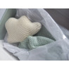 Kindsgut -  Schmusetuch - Wolke mit Schmusetuch - Strick - beige, mint - ca. 35 cm lang