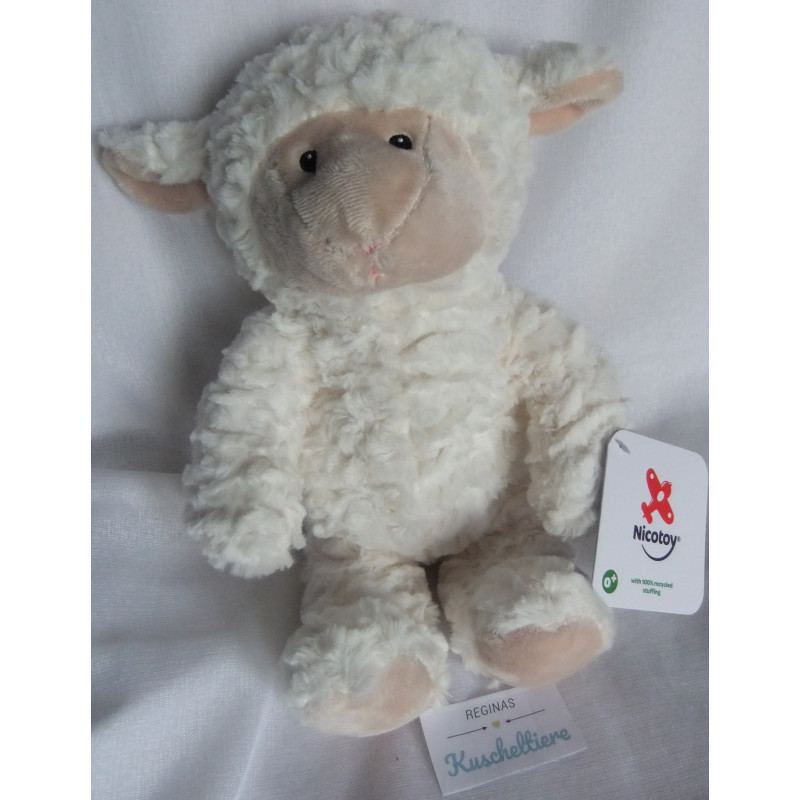 Nicotoy - Plüschtier - Schaf - beige, weiß - ca. 33 cm groß - Schlenker