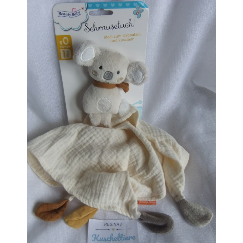 Beauty Baby - Schmusetuch - Koala - Plüsch, Musselin - ca. 32 cm x 32 cm groß