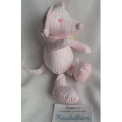 Taubert Textil GmbH - Stofftier - Maus - rosa-weiß gestreift - ca. 20 cm groß - Schlenker