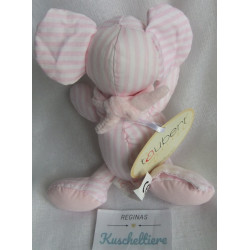 Taubert Textil GmbH - Stofftier - Maus - rosa-weiß gestreift - ca. 20 cm groß - Schlenker