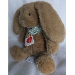Teddy Hermann GmbH - Plüschtier - Herzekind Hase Milou - braun mit Halstuch grau mit Punkten