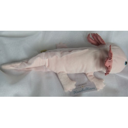 Animigos - Plüschtier - Axolotl - rosa - ca. 33 cm lang - liegend