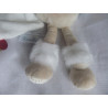Baby Nat - Kuscheltier - Hase beige, weiß, rosa mit Schnuffeltuch weiß - ca. 30 cm lang