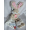 Baby Nat - Kuscheltier - Hase beige, weiß, rosa mit Schnuffeltuch weiß - ca. 30 cm lang