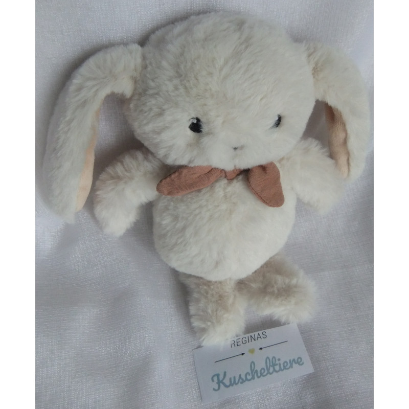 H&M - Plüschtier - Hase weiß, rosa mit Schleife altrosa - ca. 21 cm groß - Schlenker