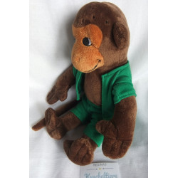 Pippi Langstrumpf - Affe Herr Nilsson braun mit grüner Jacke und grüner Hose - ca. 25 cm groß - sitzend