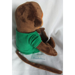 Pippi Langstrumpf - Affe Herr Nilsson braun mit grüner Jacke und grüner Hose - ca. 25 cm groß - sitzend