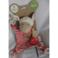 Sigikid - Schmusetuch - Frottee/Stoff - Green - Schaf mit Halstuch - rot-weiß gestreift, beige, weiß- ca. 25 cm lang