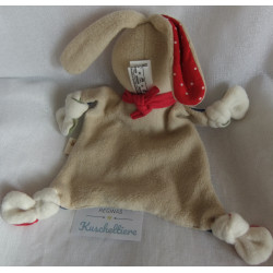 Sigikid - Schmusetuch - Hase blau-weiß gestreift, beige mit Halstuch rot - ca. 25 cm lang