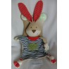 Sigikid - Schmusetuch - Hase blau-weiß gestreift, beige mit Halstuch und Kleeblattapplikation - ca. 25 cm lang