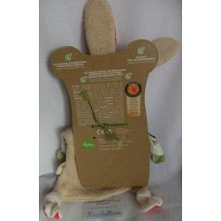 Sigikid - Schmusetuch - Hase blau-weiß gestreift, beige mit Halstuch und Kleeblattapplikation - ca. 25 cm lang