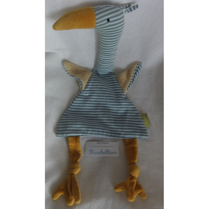 Sigikid - Schmusetuch - Green - Gans - blau-weiß gestreift, gelb - ca. 44 cm lang