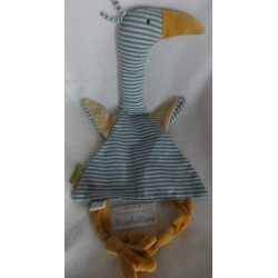 Sigikid - Schmusetuch - Green - Gans - blau-weiß gestreift, gelb - ca. 44 cm lang