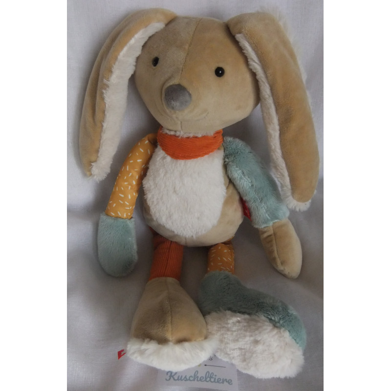 Sigikid - Kuscheltier Spielfigur - Patchwork Sweety Hase Yellow - bunt - ca. 37 cm groß - Schlenker