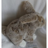 Teddykompaniet - Plüschtier - Hase - grau-braun meliert, weiß - ca. 16 cm hoch und ca. 27 cm lang