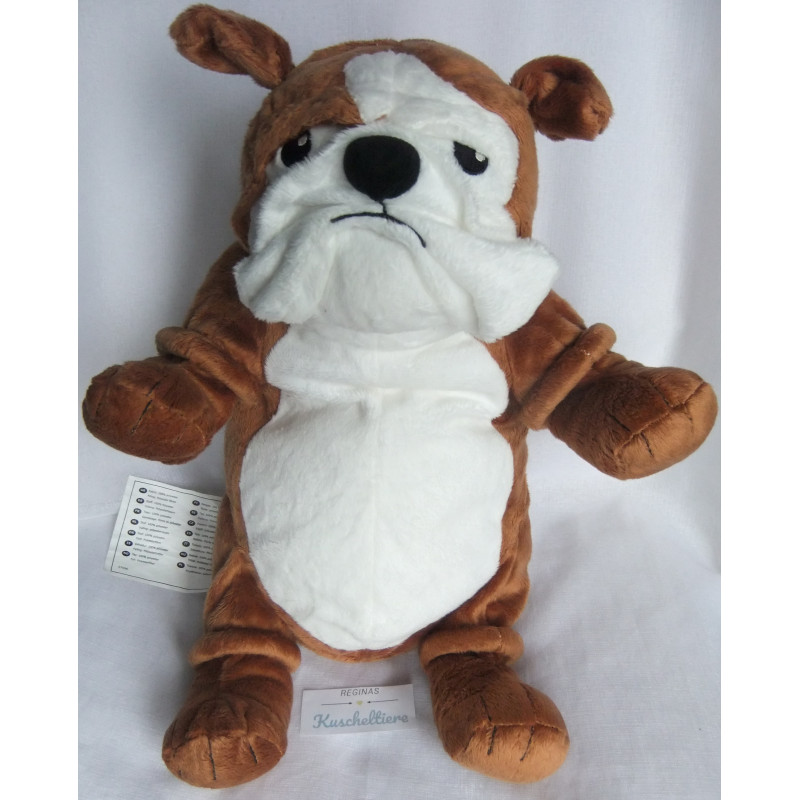 Ikea - Plüschtier - Hund Englische Bulldogge - braun, weiß - ca. 39 cm groß - sitzend - Schlenker