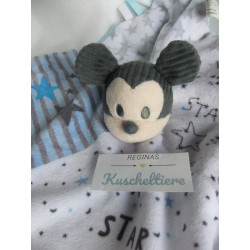 Clementoni S.p.A - Disney Baby - Schmusetuch - Mickey Mouse mit Beißecke - hellblau, weiß - ca. 25 cm lang