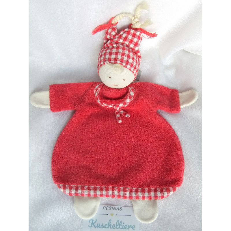 Peppa - Schmusetuch - Puppe/Wichtel - rot, creme, rot-weiß kariert - ca. 25 cm lang