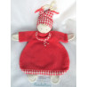 Peppa - Schmusetuch - Puppe/Wichtel - rot, creme, rot-weiß kariert - ca. 25 cm lang