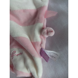 Bieco Spielwaren GmbH - Fupa - Schmusetuch - Bär rosa, weiß gestreift mit Schal rosa - ca. 30 cm lang