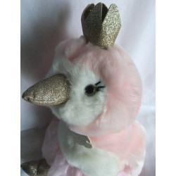 Histoire d'ours - Plüschtier - Pinguin Pigloo mit TuTu - rosa, weiß, glitzergold - ca. 50 cm groß - Schlenker