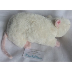 Inware GmbH Plüschtier - Ratte Rudi - weiß, rosa - ca. 22 cm lang - liegend