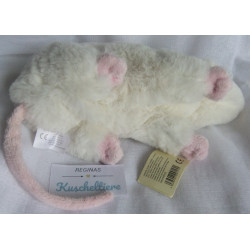 Inware GmbH Plüschtier - Ratte Rudi - weiß, rosa - ca. 22 cm lang - liegend