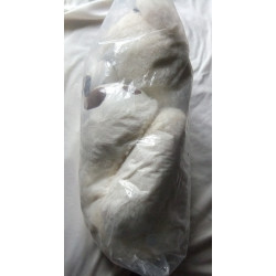 Lumaland - XXL Bär weiß, braun mit karierter Schleife - ca. 120 cm groß - Schlenker