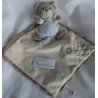 Nicotoy - Schmusetuch - Bär mit Stickerei - braun, hellblau, creme - ca. 33 cm lang