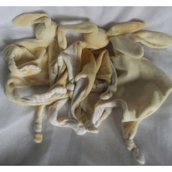 Inspirion GmbH - Schmusetuch - drei süße Hasen creme-beige gestreift, creme, vanille - ca. 25 cm lang