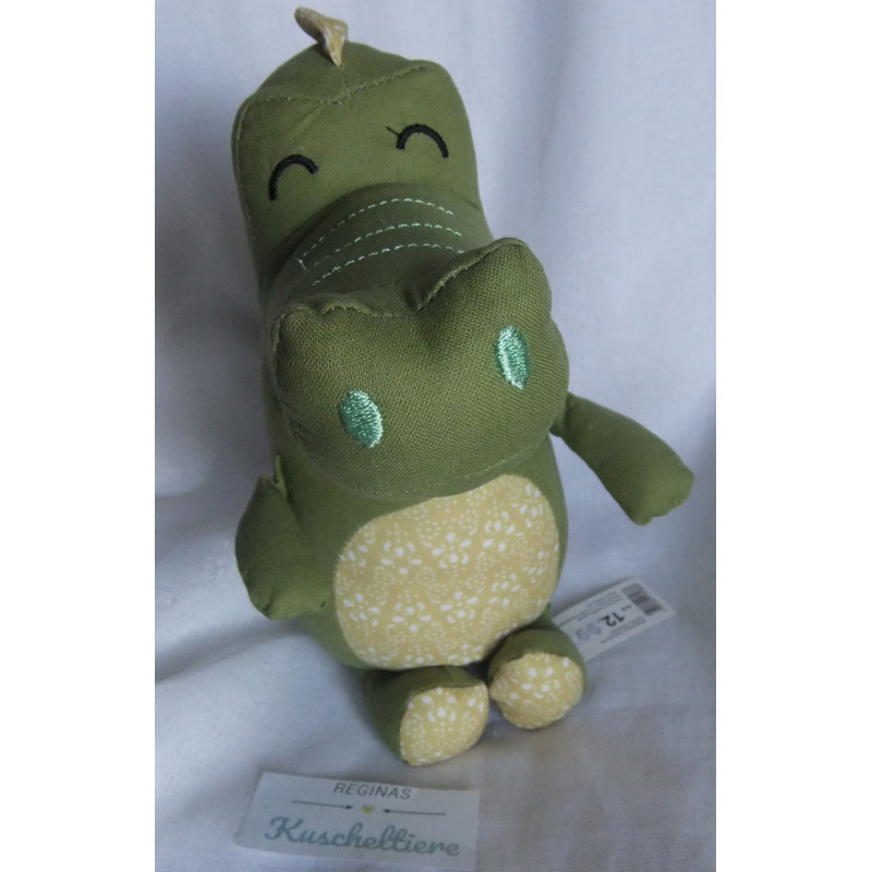 Depot - Stofftier - For Little ones - Krokodil - grün, beige mit Motiven - ca. 28 cm groß - Schlenker