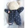 Sigikid - Spieltier - Greifling Frottee/Stoff - Bär - weiß, blau mit Blümchenmotive - ca. 20 cm groß