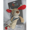 Sigikid - Schmusetuch - Hund blau-wollweiß gestreift mit Halstuch beige mit Motiven - ca. 27 cm groß