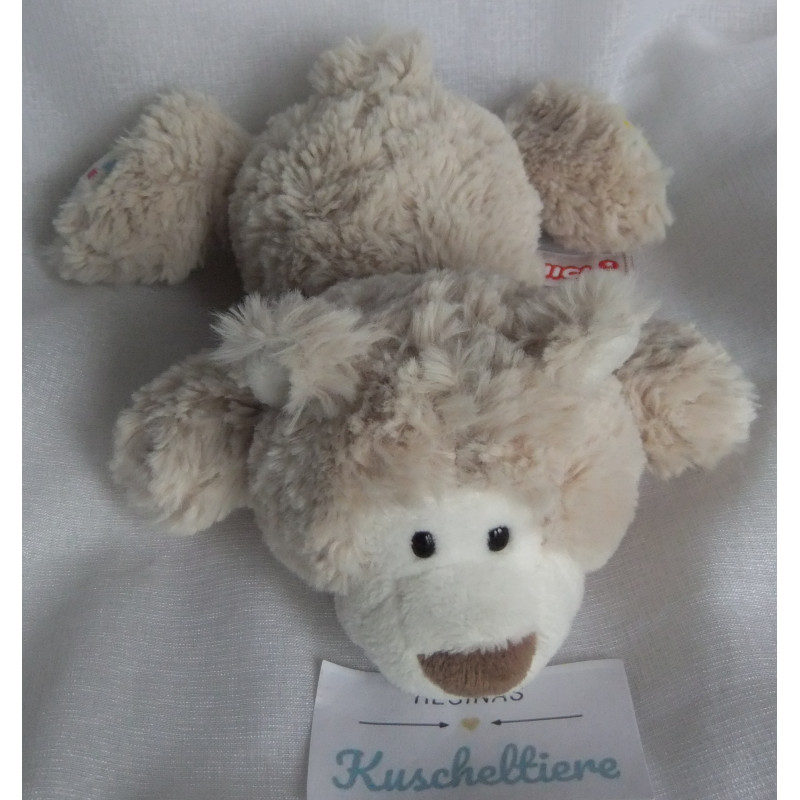 Nici - Plüschtier - Classic Bear - Bär beige mit geblümten Fußsohlen - ca. 23 cm groß - liegend