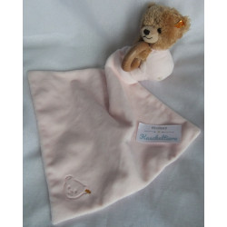 Steiff - Schmusetuch - Schlaf gut Bär - 3 in1 - mit Rasselgeräusch - rosa
