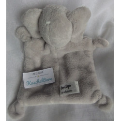 Dopodopo - Takko - Schmusetuch Elefant grau, weiß, rosa - Sternchenmotive - ca. 25 cm lang