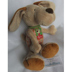 Sigikid - Plüschtier - Hund Fips mit Halstuch - Brauntöne, kariert - ca. 28 cm groß - Schlenker