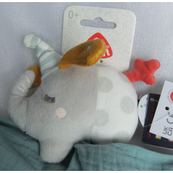 Fehn - Schmusetuch - Elefant mit Schnuffeltuch - Glow in the Dark - hellblau - ca. 35 cm lang