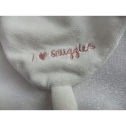 H&M - Schmusetuch - Hase I love snuggles mit Schleife und Herzchenmotiv - ca. 23 cm lang