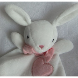 H&M - Schmusetuch - Hase I love snuggles mit Schleife und Herzchenmotiv - ca. 23 cm lang