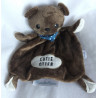 Beauty Baby - Schmusetuch - Otter mit Rasselgeräusch - braun - mit Schriftzug und Halstuch  - ca. 27 cm lang