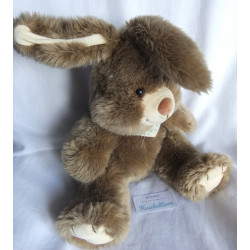 TCM - Tchibo - Plüschtier - Hase Larry Lampe braun mit Halstuch hellbraun mit grünen Punkten - ca. 30 cm groß - sitzend