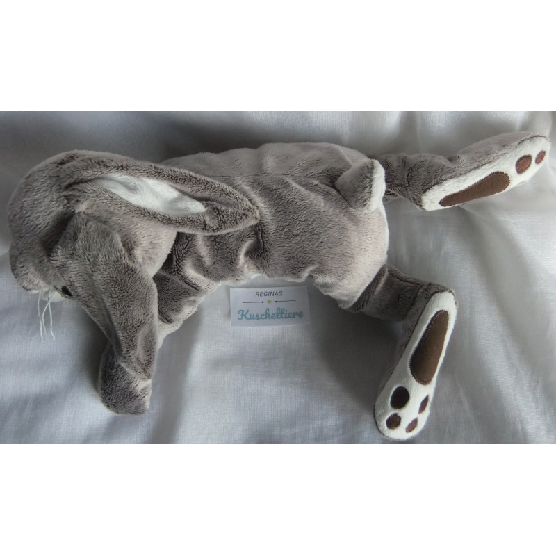 Ikea - Plüschtier - Vandring Hare - Kaninchen - grau, weiß, braun - ca. 40 cm lang - liegend