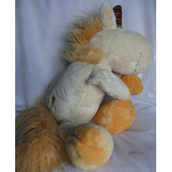 Nici - Plüschtier - Magic Forest - Einhorn - vanille, orange - ca. 70 cm lang - liegend